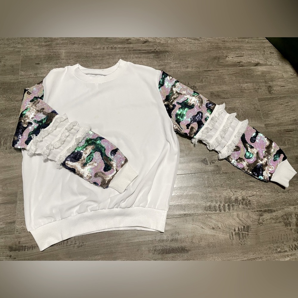 Sequins white sweater